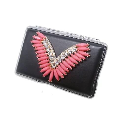14-20 Cigarette Female Pink Angel Wings Cigarette Case Cigarette Box Slim Portable Storage Sealed High-Grade Creative Gift
