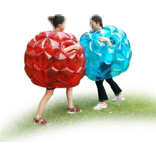 2Pcs/Set 60cm Bumper Ball Soft PVC Inflatable Portable Bubble Ball Bumper Ball Body Ball Toys for Beach Park Outdoor Funny Toys