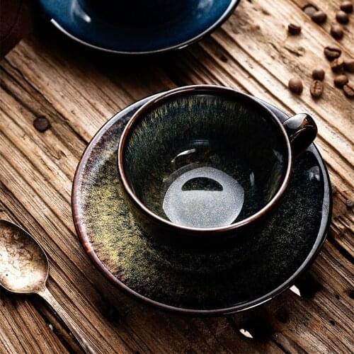 220ml Fine Bone Porcelain Coffee Cup and Saucer Funny Fashion Design Japanese Style Coffee Cup Coffee Espresso Coffee Cup