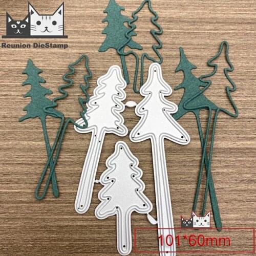 Reunion 3pcs Christmas Tree Metal Christmas Cutting Dies Stencils for DIY Scrapbooking Paper Card Craft Dies Embossing Die Cuts