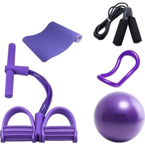 5pcs/set Yoga Fitness Set Rope Skipping Yoga Mat Yoga Ball Training Device Rally Muscles Home Gym Equipment