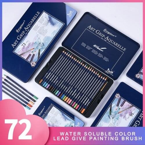 Aibelle 24/36/48/72 Colors Professional Watercolor Pencils Set Artist Painting Sketching Wood Color Pencil School Art Supplies