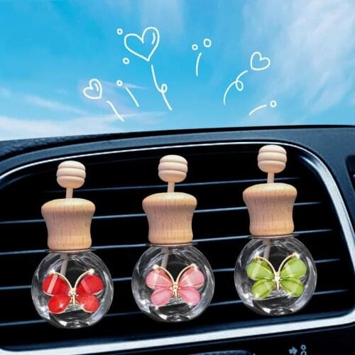 Car Perfume Diffuser Bottle Clip Interior Fragrance Empty Glass Bottle For Essential Oil Auto Vent Outlet Ornament Car-styling