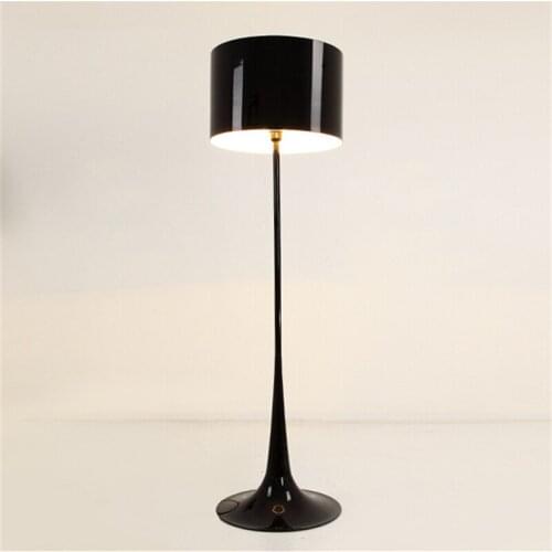 H162CM White/Black Wrought Iron Floor Lamp Modern Living Room Stand Lamps Led Light Office Apartment Bedroom Decoration