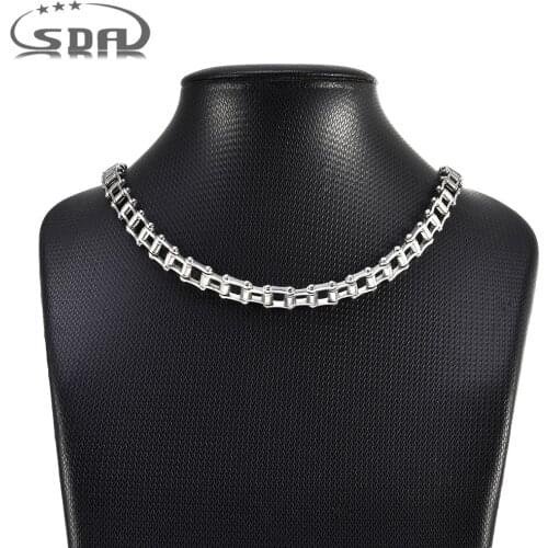 SDA New Fashion Motorcycles Chain Necklace 7mm*45cm Long Biker Chain Stainless steel cuban Chain Man Woman Neckalce