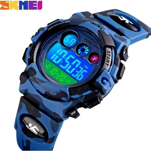 Children LED Electronic Digital Watch Stop Watch Clock 2 Time Kids Sport Watches 50M Waterproof Wristwatch For Boys Girls SKMEI