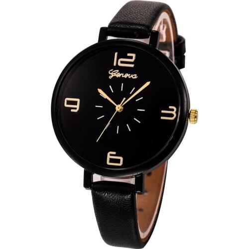 Geneva Womens Watch Casual Creative Simple Artificial Leather Strap Quartz Analog Watch Holiday Gift relogio feminino часы 50