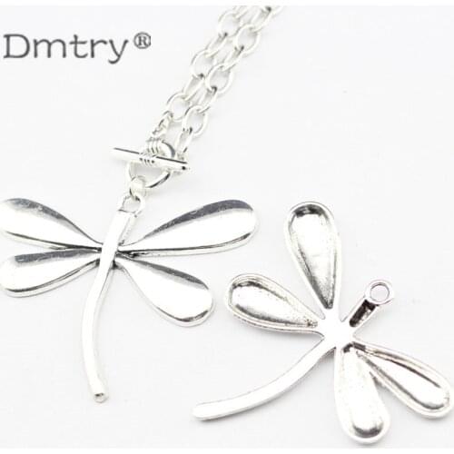 Dmtry 3pcs Vintage Retro 40% Off Pendant Charms Vintage Metal Drongfly Jewelry Findings For DIY Fashion Necklace Women LC0101