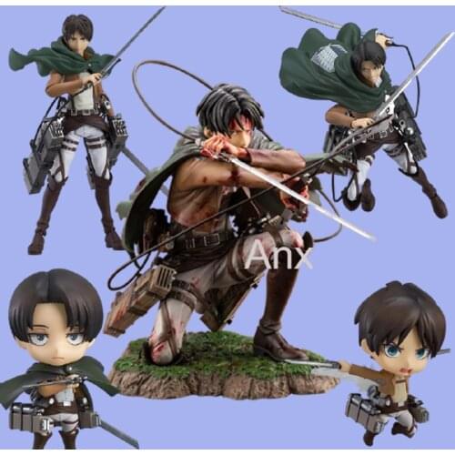 18cm Anime Attack On Titan Stickers Toy Rival Ackerman Action Figure Pvc Rivaille Collection Model Toys Figurine Birthday Gift