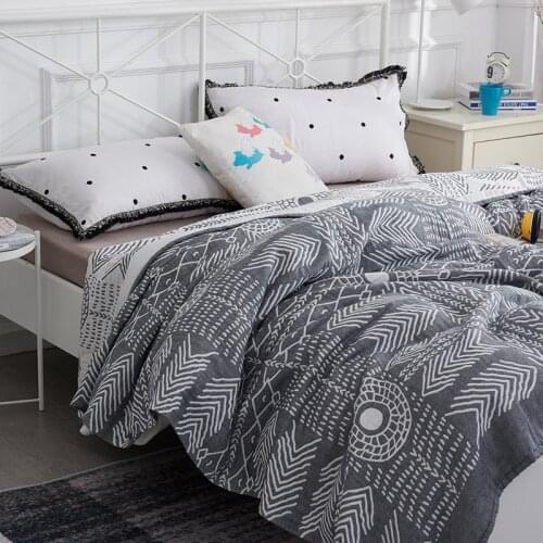 Pure Cotton Washing Gauze Blanket Four Layer Feather Blanket Summer Adult Travel Sofa Nap Air Condition Quilt Queen King Size
