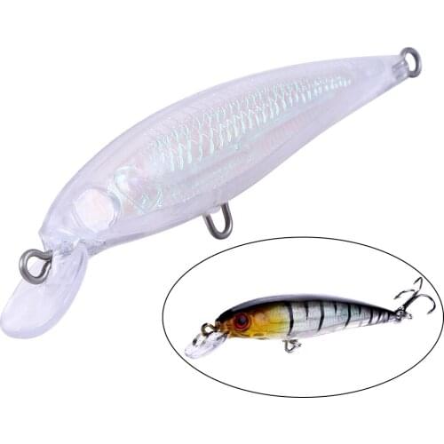 HENGJIA 20pcs 9cm 5.8g Unpainted Diving Minnow Lure Bodies Artificial Wobbler Blanks Transparent Rattling Fishing Bait Model