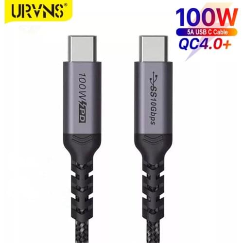 URVNS USB C to USB C Cable 100W, USB Type-C 5A E-Mark Fast Charging Nylon Braided Cord Compatible MacBook Pro iPad S10/20 Note10