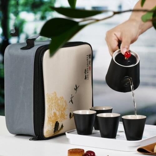 Hot sell ceramic exquisite suit teapot tea cups a tea sets chinese kung fu travel tea set drinkware