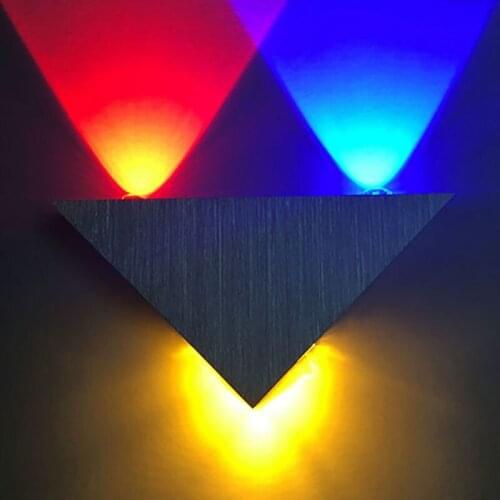 3W/9W Creative Triangle Aluminum Wall Lamp LED Simple Modern Bedside Decoration Color Light for Corridor Aisle Background Decora