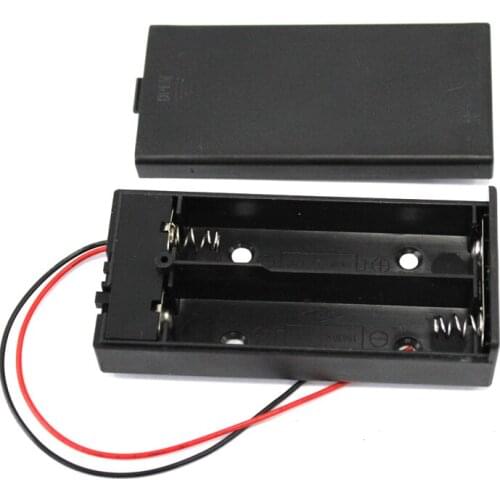 MasterFire 500pcs/lot Plastic 18650 Battery Case 2 Slots For 2 x 18650 Batteries Holder Storage Box With Wire Lead ON/OFF Switch