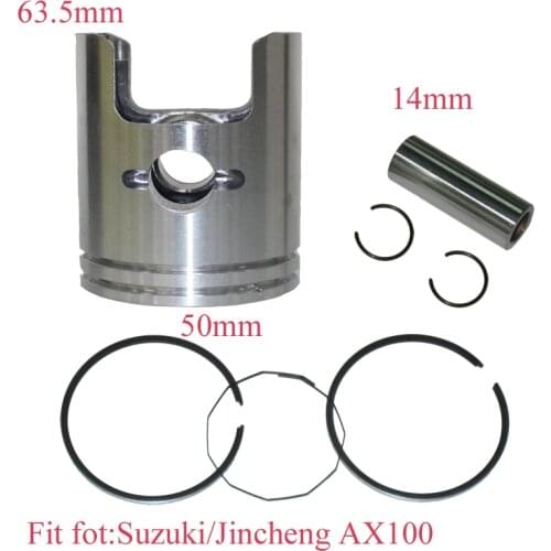 100cc Classic100 Motorcycle Piston Kit With Ring Set for Suzuki Jincheng AX100 Diameter 50mm Two Stroke Engine Parts 100% New
