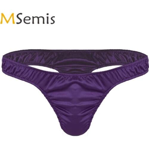 Mens G String Jockstraps Underwear Shiny Ruffled High Cut T-Back Sissy Panties Sexy Homme Bikini Slip Knickers Gay Tangas Thong