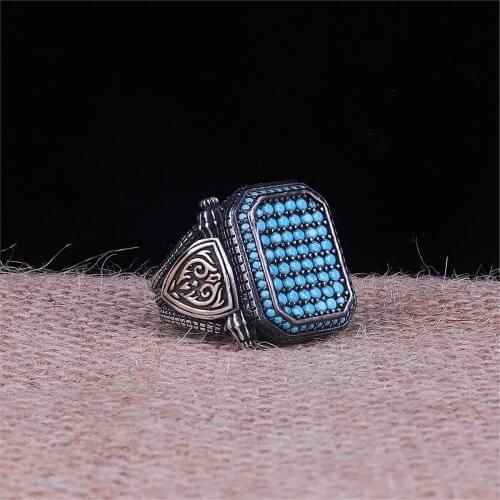 Turquoise Gemstone 925 Sterling 925 K Silver Men 'S Ring