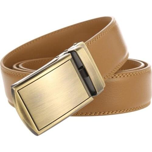 Mens Leather Ratchet Belt Automatic Sliding Buckle Men Leather Belt- Ratchet Black Dress Belts for Men with Automatic Buckle