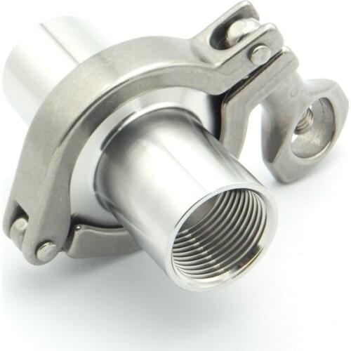 304 Stainless Steel Sanitary Pipe Fitting Set 1-1/4" BSP Female Thread Ferrule + 2" Tri Clamp + Silicon Gasket For Home Brew