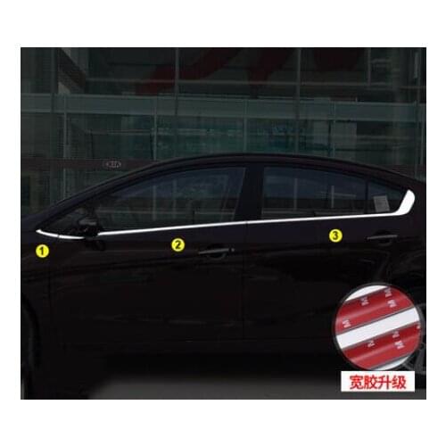 Stainless steel bottom window trim 8pcs for KIA Forte/Cerato/K3 2013 2014