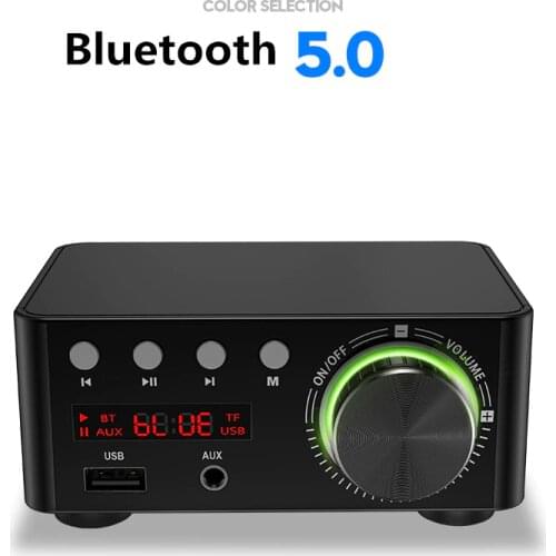 NEW 50W *2 Mini Class D Stereo Bluetooth 5.0 TPA3116 Digital Power Amplifier TF 3.5mm USB Input Hifi Audio Home AMP For Mobile