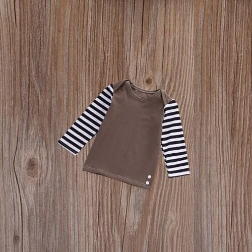 2020 New Arrival Kids Baby Boys Causal Long Sleeve T Shirts Striped Print T Shirts Children Clothes