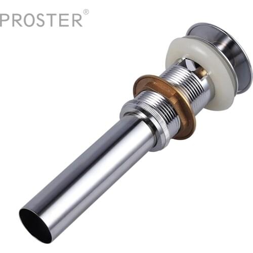 Proster for Drain fitting Pop Up Drain Drain Valve Sink Plug Washbasin chrome 100 mm chrome plated brass