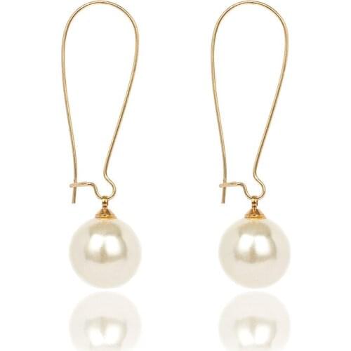 Hot Sale Simulation Pearl Dangle Earrings For Women Baroque Palace Style Jewelry Long Temperament Simple Drop Earrings