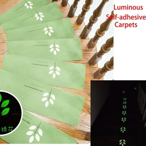 Luminous Embroidery Floor Rug Carpet for Stairway Anti-Slip Stair Mats Self-adhesive Step Mats Foot Pad Entrance Mat