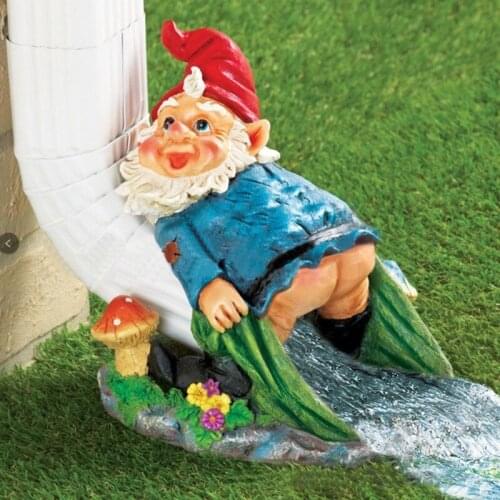 T84E Bare Buttocks Garden Gnome Statue Hand-Painted Swedish Tomte Yard Decoration Front Porch Dwarf Elf Figurines Outdoor