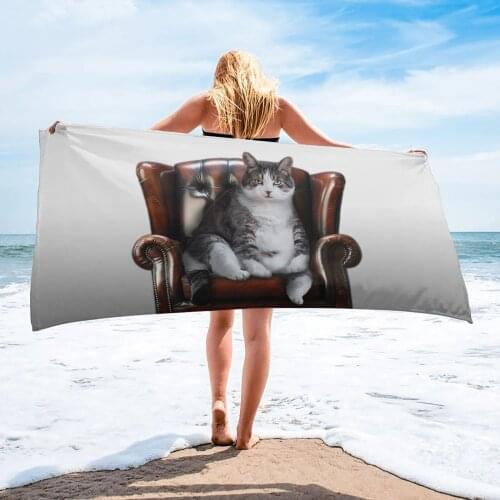Funny Cat Retro Sofa Beach Towel Luxury Quick-dry Microfiber Bathroom Bath Towels Yoga Mat Picnic Blanket