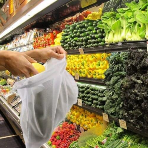 3pcs Fruit and Vegetable Mesh vegetable Bags Reusable Grocery Bags Hanging Storage Organiz fruit bag bolsas de tela