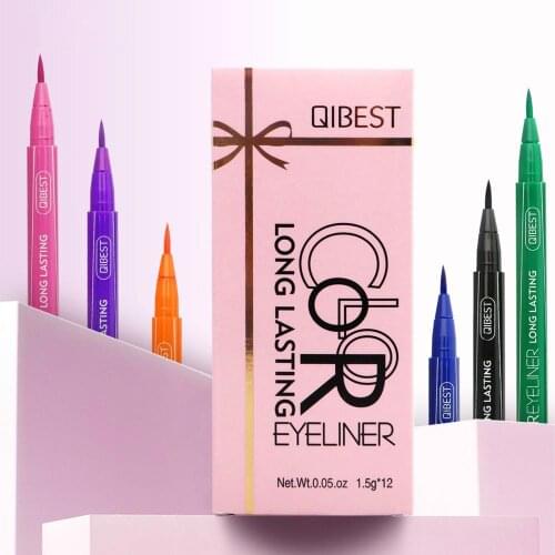 1 SET 12 Color Cat Eye Liquid Eyeliner Pen Waterproof Matte Long-lasting Makeup Colorful Eyeliner Pencil Cosmetic