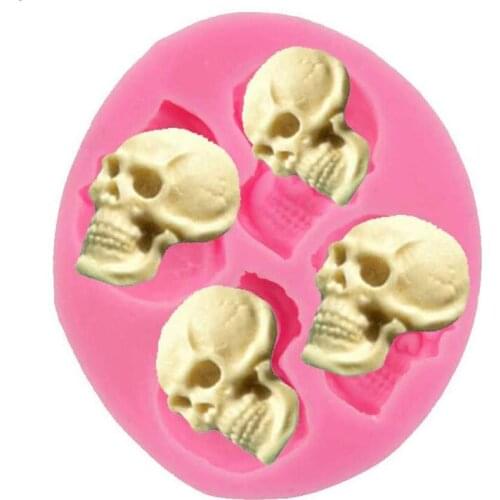 1Pcs Halloween Candy Molds Silicone Skulls Fondant Mold DIY Chocolate Candy Molds for Home Party Chocolate Bakeware Tools