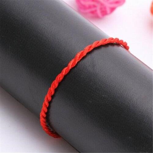 10/100 PCS DIY Lucky Bracelet Rope Handmade Couple Knit Braided Red Line Bracelets Classic String Lover Gift Red Cord Unisex