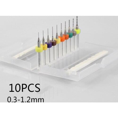 10pcs 0.3-1.2mm PCB Mini Drill Bit Carbide Micro Drill Bit PCB Printed Circuit Board Drill Bit Set PCB Engraving Drill Bit