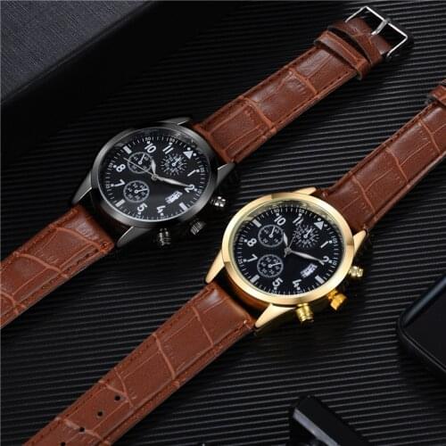 2021 Relogio Masculino Watches Men Fashion Sport Stainless Steel Case Leather Band Watch Quartz Business Wristwatch Reloj Hombre