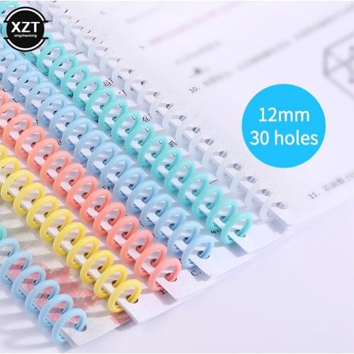 30Pcs 12mm Binding Loop Plastic Movable Binder Loose Leaf Folder Notebook Calendar Diary For Office Student Assemble Ring Buckle