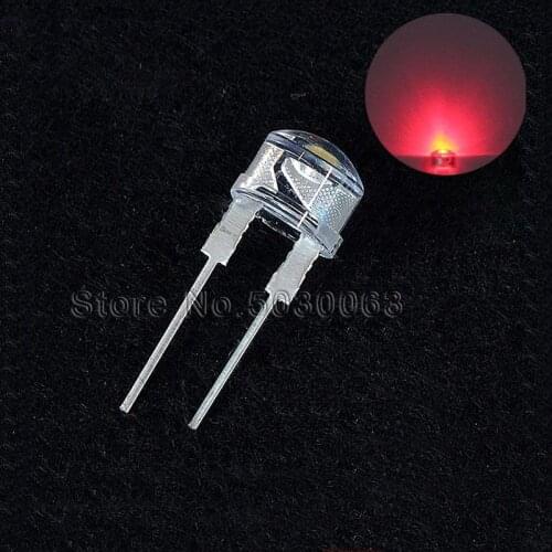 50pcs/lot 8MM 0.5W straw hat Red LED light emitting diode bright F8 DIP Lamp beads astigmatism Water clear