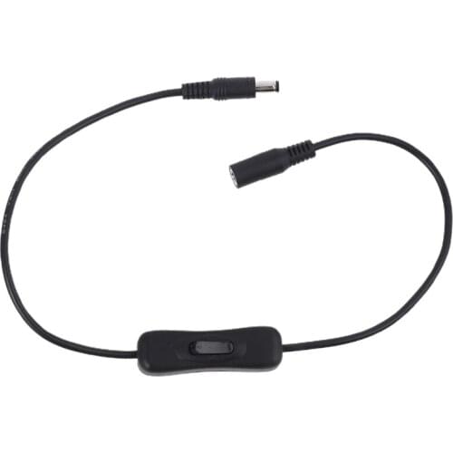 50cm 5.5x2.5mm Male to Female Extension Cable with On Off Switch for LED Strip Light CCTV Camera Laptop and mord Device G6DD