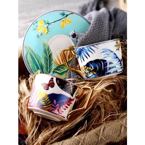 English Modern Coffee Cup Traditional Afternoon Tea Outside Coffee Cup Ceramic Unique Koffie Kopjes Breakfast Utensils EI50BD