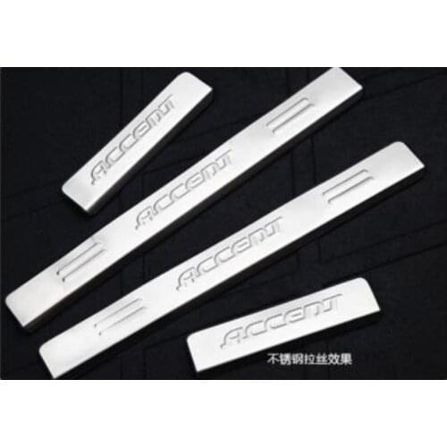 Stainless steel auto parts side door cover / edge scraper plate 4pcs / set suitable for Hyundai Accent 2006- 2013 car style