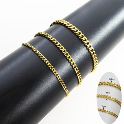 Gold-color Stainless Steel Both Polished Chain Bracelet Fashion Cute Jewelry