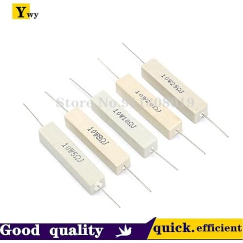 10PCS/LOT 10W cement resistance 0.1R 0.22R 0.47R 0.5R 1R 2R 5R 10R 1K 10K