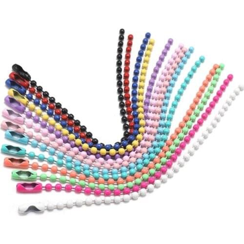 DIY jewelry material 11cm metal accessories wave boy chain bead chain tag chain colorful bead chain key chain accessories