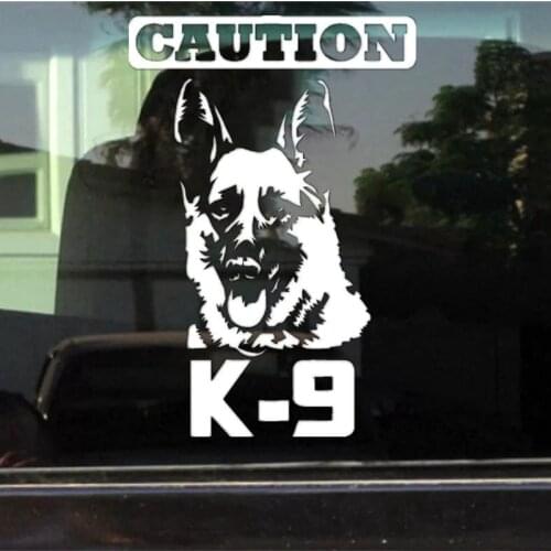 CK2006#15*22cm Caution K9 German Shepherd funny car sticker vinyl decal white/black car auto stickers for car bumper window