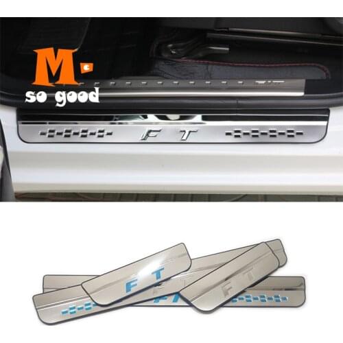 For Honda FIT JAZZ 2014 2015 2016 2017 2018 accessories Stainless Steel Door Sill Trim Protectors Guard Cover Trim Car Styling