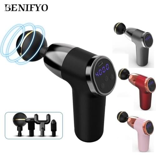 Mini Electric Massage Gun Muscle Relaxation 20 Vibration Speed For Body Deep Tissue Massager Pain Relief Fascia Gun USB Charge