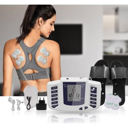 Electrical Muscle Stimulator Russian/English Button Therapy Massager Pulse Tens Acupuncture Full Body Massage Relax Care